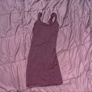 Burgundy striped dress